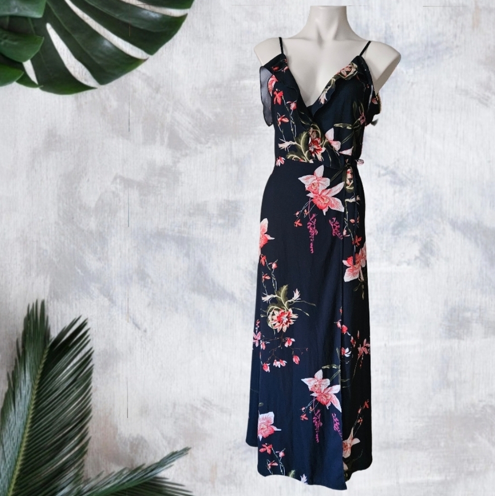 Haute Rogue Floral Wrap maxi Dress